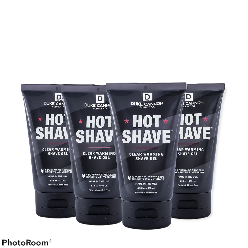 4× Hot shave clear warming shave gel Duke Cannon